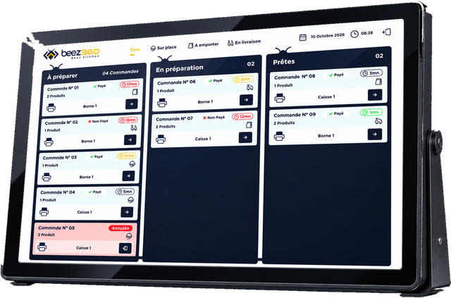 BeezKitchen: order tracking on a kitchen display.
