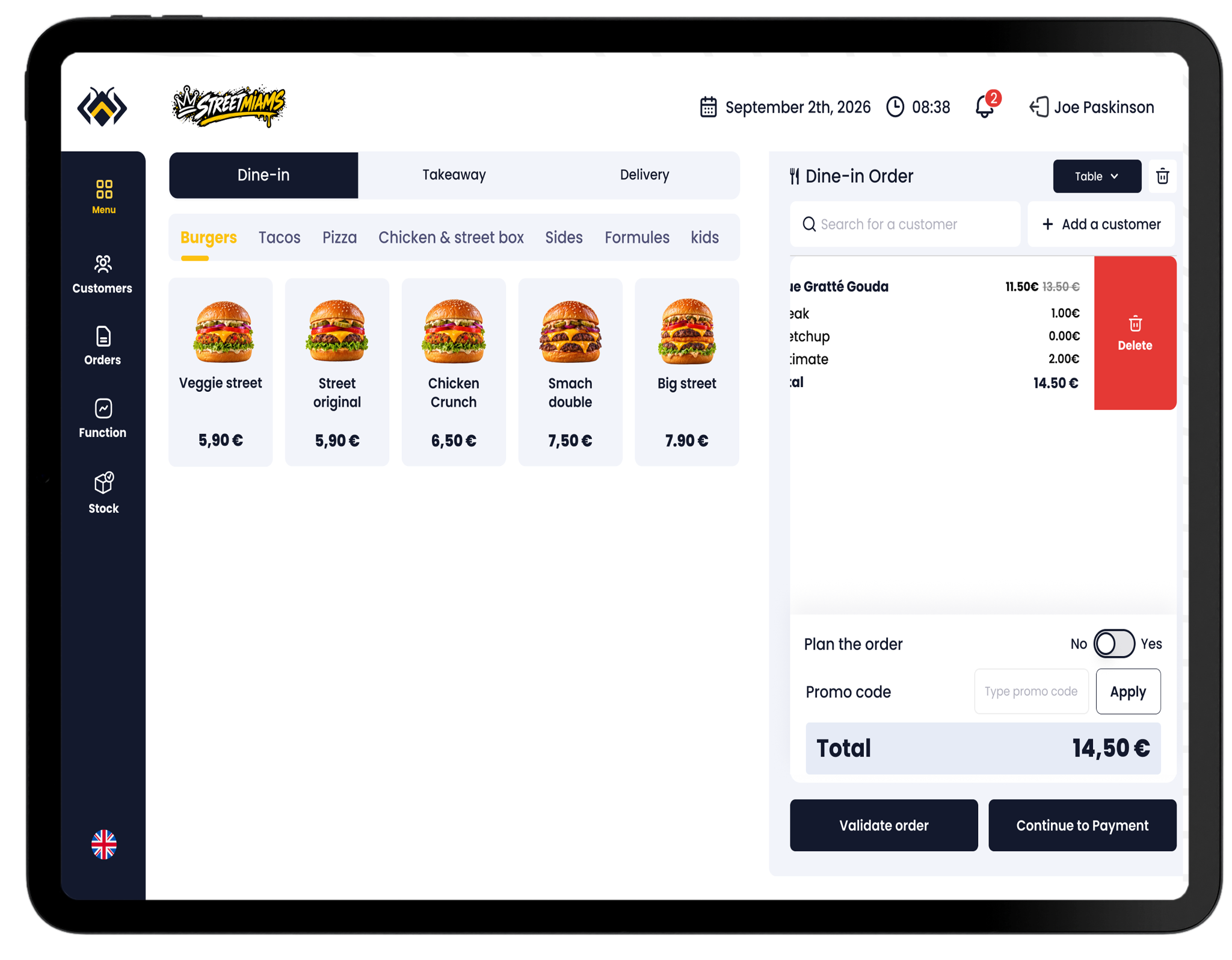 BeezPOS: point of sale on a tablet.